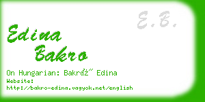 edina bakro business card